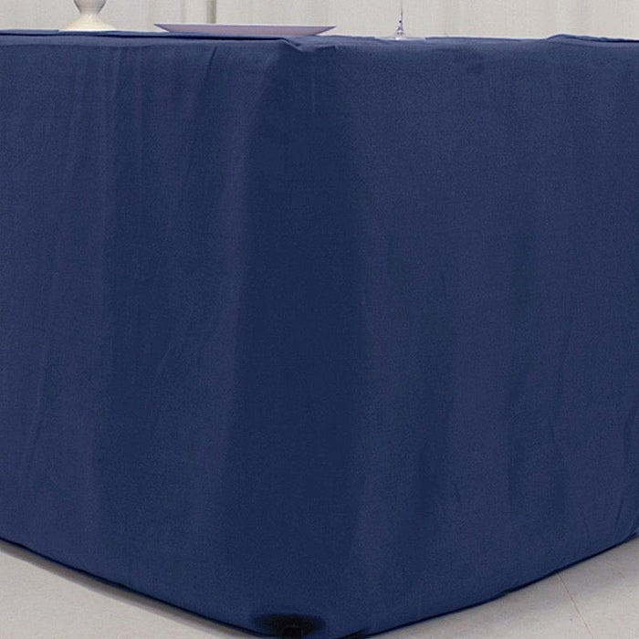 6 ft Open Back Fitted Polyester Rectangle Tablecloth