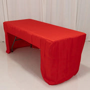 6 ft Open Back Fitted Polyester Rectangle Tablecloth