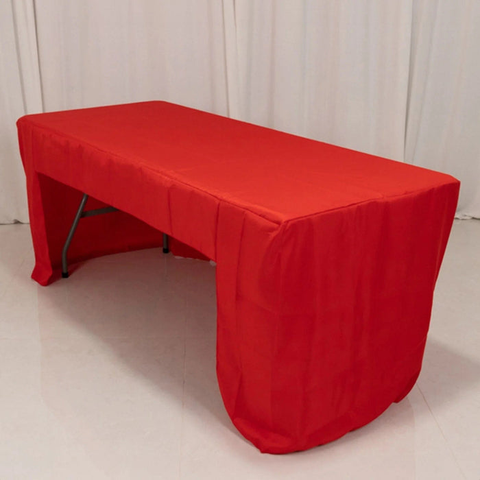 6 ft Open Back Fitted Polyester Rectangle Tablecloth