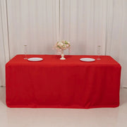 6 ft Open Back Fitted Polyester Rectangle Tablecloth