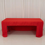 6 ft Open Back Fitted Polyester Rectangle Tablecloth