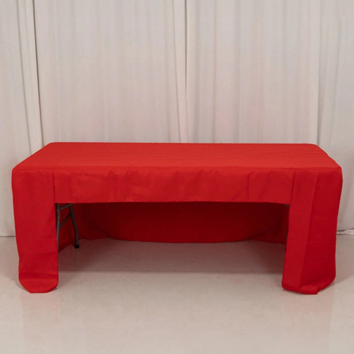 6 ft Open Back Fitted Polyester Rectangle Tablecloth