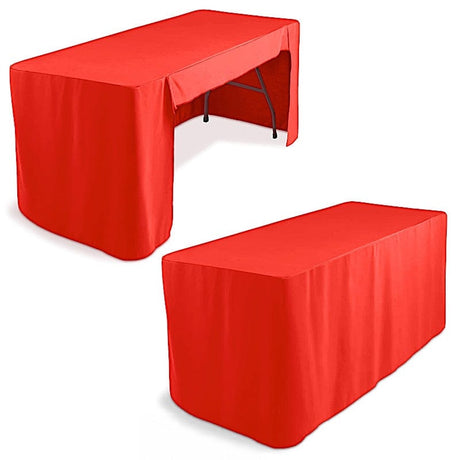 6 ft Open Back Fitted Polyester Rectangle Tablecloth