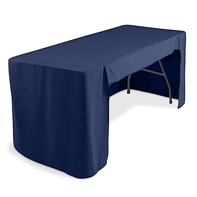 6 ft Open Back Fitted Polyester Rectangle Tablecloth TAB_FIT6_OPN_NAVY