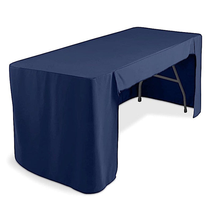 6 ft Open Back Fitted Polyester Rectangle Tablecloth TAB_FIT6_OPN_NAVY