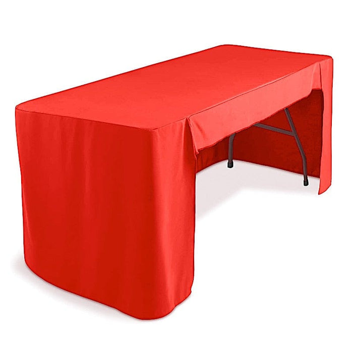 6 ft Open Back Fitted Polyester Rectangle Tablecloth TAB_FIT6_OPN_RED