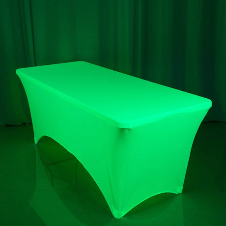 6 ft Rectangular Fitted Tablecloth Neon Spandex Table Cover