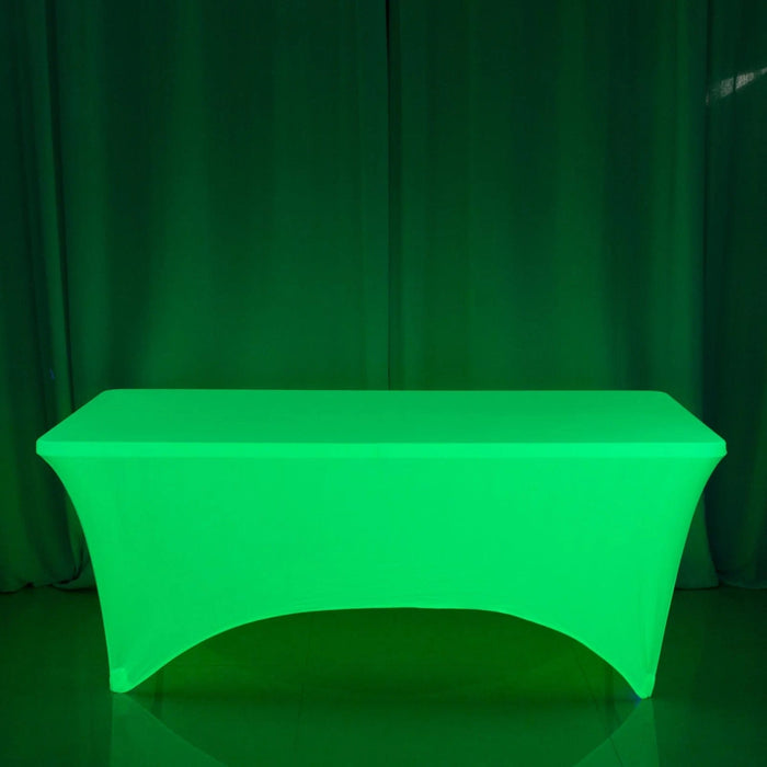 6 ft Rectangular Fitted Tablecloth Neon Spandex Table Cover