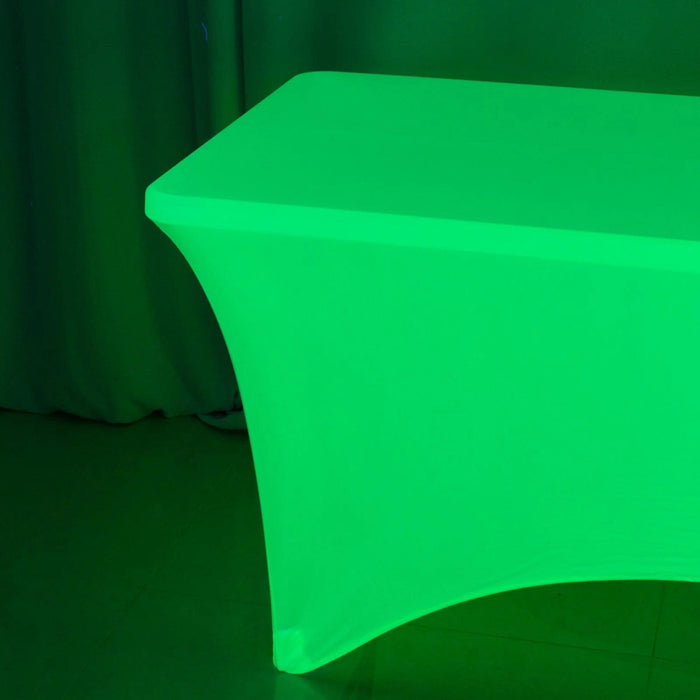 6 ft Rectangular Fitted Tablecloth Neon Spandex Table Cover