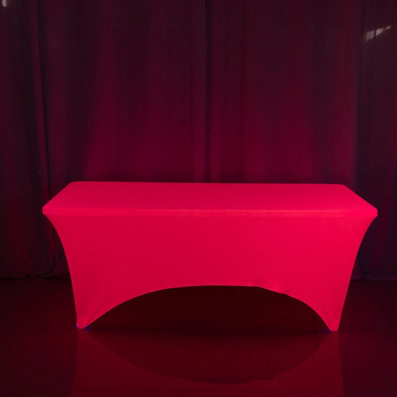 6 ft Rectangular Fitted Tablecloth Neon Spandex Table Cover