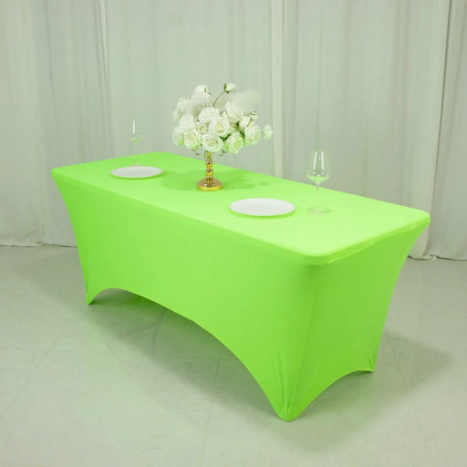 6 ft Rectangular Fitted Tablecloth Neon Spandex Table Cover TAB_REC_SPX6FT_NEON_APPL