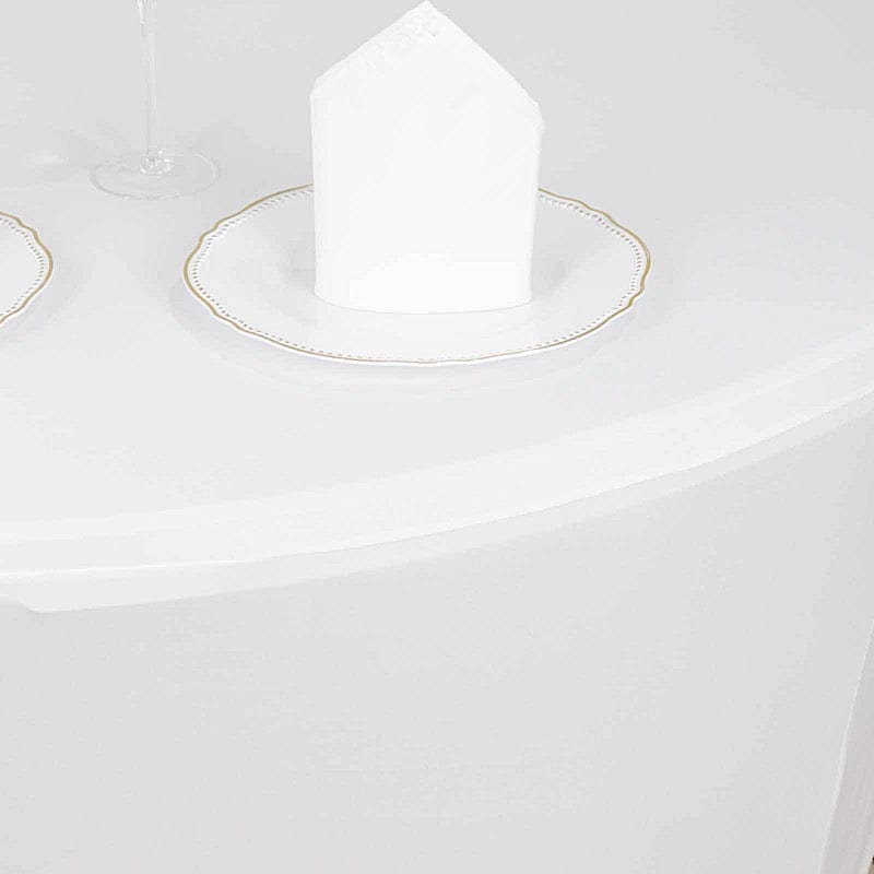 6 ft Stretch Spandex Fitted Round Tablecloth with Foot Pockets
