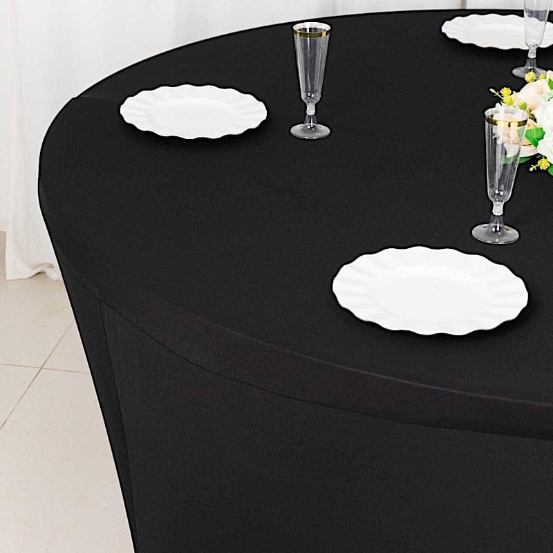 6 ft Stretch Spandex Fitted Round Tablecloth with Foot Pockets