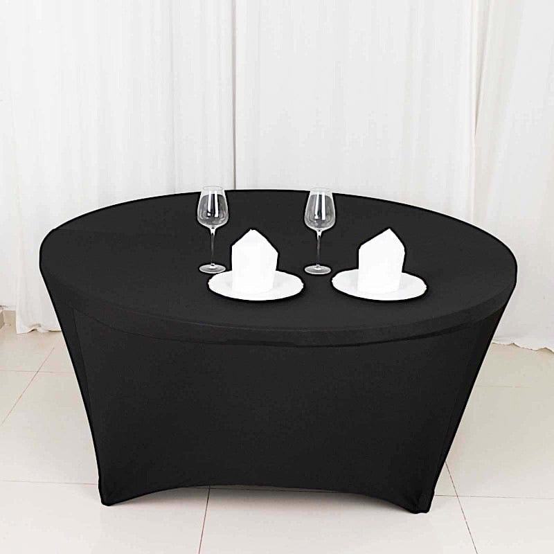 6 ft Stretch Spandex Fitted Round Tablecloth with Foot Pockets