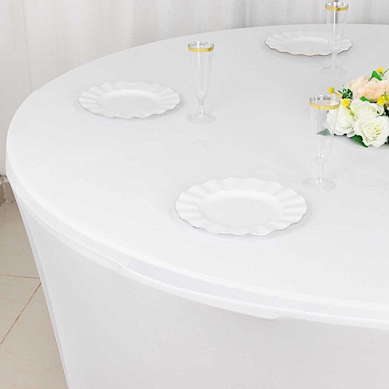 6 ft Stretch Spandex Fitted Round Tablecloth with Foot Pockets