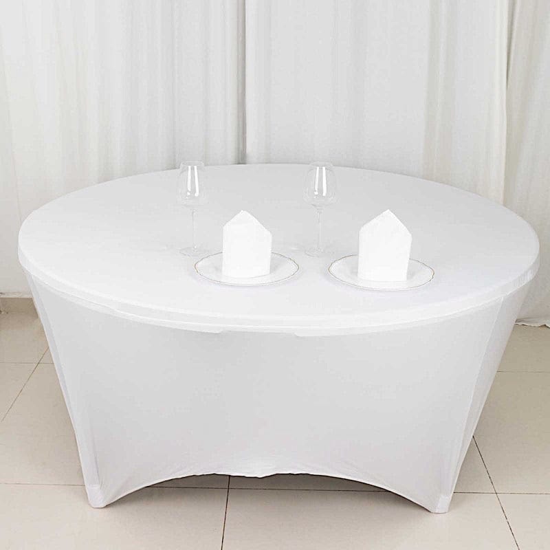 6 ft Stretch Spandex Fitted Round Tablecloth with Foot Pockets