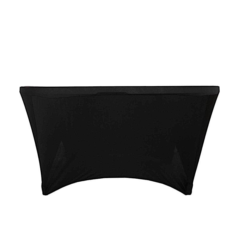 6 ft Stretch Spandex Fitted Round Tablecloth with Foot Pockets TAB_SPX72_BLK