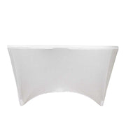 6 ft Stretch Spandex Fitted Round Tablecloth with Foot Pockets TAB_SPX72_WHT