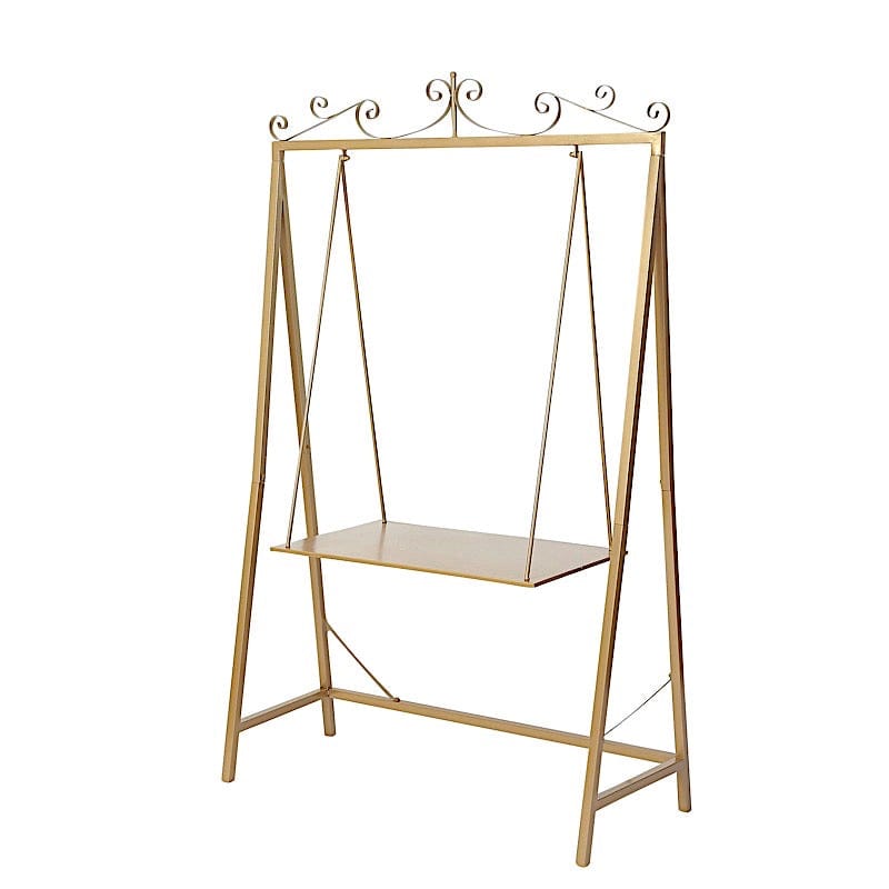 6 ft Swing Metal Cake Stand Hanging Dessert Display Centerpiece - Gold CAKE_STND_SWING02_GOLD