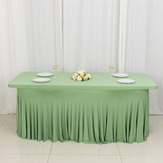 6 ft Wavy Rectangular Fitted Tablecloth Premium Spandex Table Cover