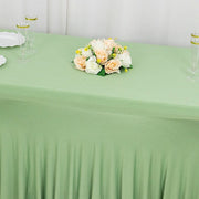 6 ft Wavy Rectangular Fitted Tablecloth Premium Spandex Table Cover