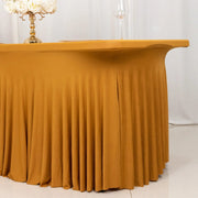 6 ft Wavy Rectangular Fitted Tablecloth Premium Spandex Table Cover