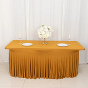 6 ft Wavy Rectangular Fitted Tablecloth Premium Spandex Table Cover