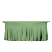6 ft Wavy Rectangular Fitted Tablecloth Premium Spandex Table Cover TAB_REC_SPX6FT_FIT01_SAGE