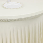 6 ft Wavy Spandex Fitted Round Tablecloth Table Skirt