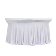 6 ft Wavy Spandex Fitted Round Tablecloth Table Skirt