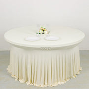 6 ft Wavy Spandex Fitted Round Tablecloth Table Skirt