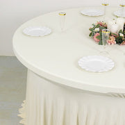 6 ft Wavy Spandex Fitted Round Tablecloth Table Skirt