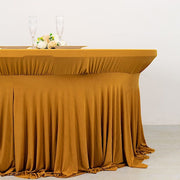 6 ft Wavy Spandex Fitted Round Tablecloth Table Skirt