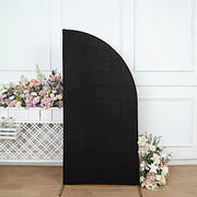 6 ft x 3 ft Matte Fitted Spandex Half Moon Wedding Arch Backdrop Stand Cover