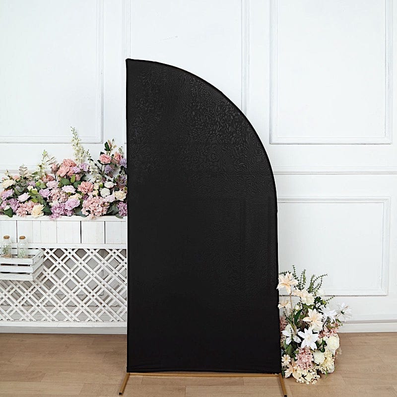 6 ft x 3 ft Matte Fitted Spandex Half Moon Wedding Arch Backdrop Stand Cover