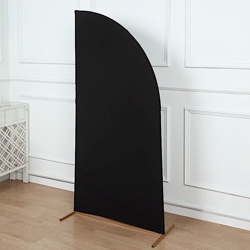 6 ft x 3 ft Matte Fitted Spandex Half Moon Wedding Arch Backdrop Stand Cover