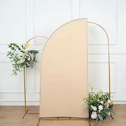 6 ft x 3 ft Matte Fitted Spandex Half Moon Wedding Arch Backdrop Stand Cover