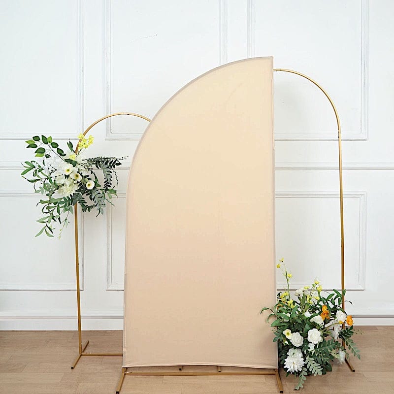 6 ft x 3 ft Matte Fitted Spandex Half Moon Wedding Arch Backdrop Stand Cover