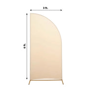 6 ft x 3 ft Matte Fitted Spandex Half Moon Wedding Arch Backdrop Stand Cover