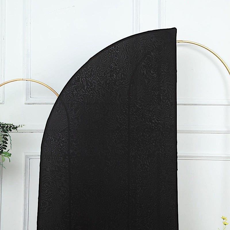 6 ft x 3 ft Matte Fitted Spandex Half Moon Wedding Arch Backdrop Stand Cover