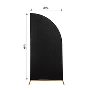 6 ft x 3 ft Matte Fitted Spandex Half Moon Wedding Arch Backdrop Stand Cover