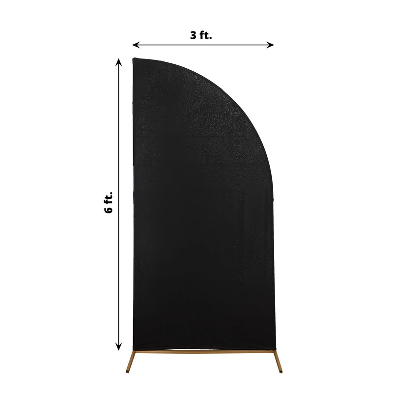6 ft x 3 ft Matte Fitted Spandex Half Moon Wedding Arch Backdrop Stand Cover