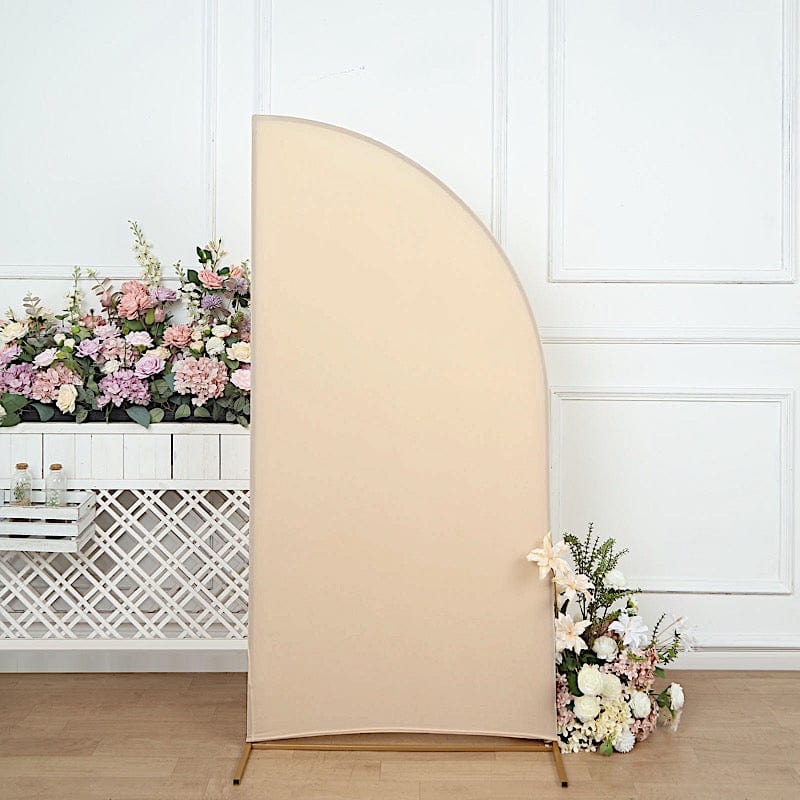 6 ft x 3 ft Matte Fitted Spandex Half Moon Wedding Arch Backdrop Stand Cover