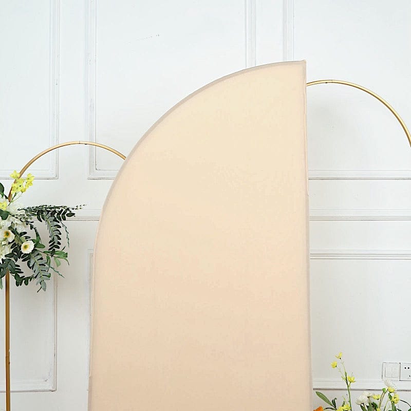6 ft x 3 ft Matte Fitted Spandex Half Moon Wedding Arch Backdrop Stand Cover