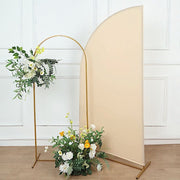 6 ft x 3 ft Matte Fitted Spandex Half Moon Wedding Arch Backdrop Stand Cover