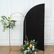 6 ft x 3 ft Matte Fitted Spandex Half Moon Wedding Arch Backdrop Stand Cover