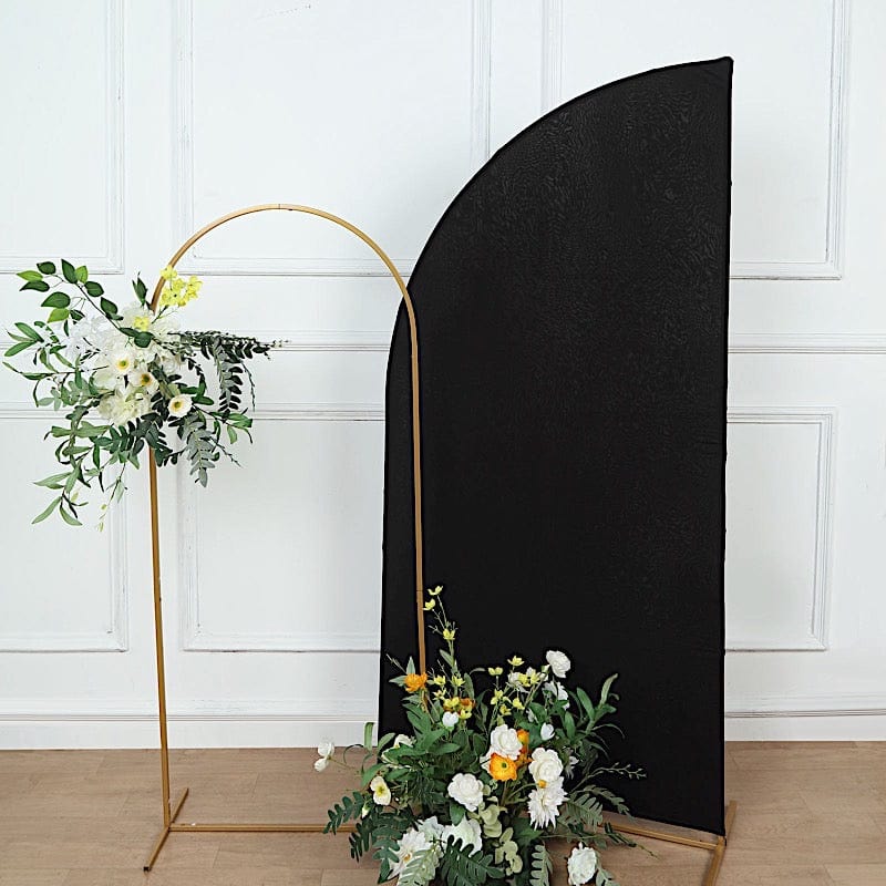 6 ft x 3 ft Matte Fitted Spandex Half Moon Wedding Arch Backdrop Stand Cover