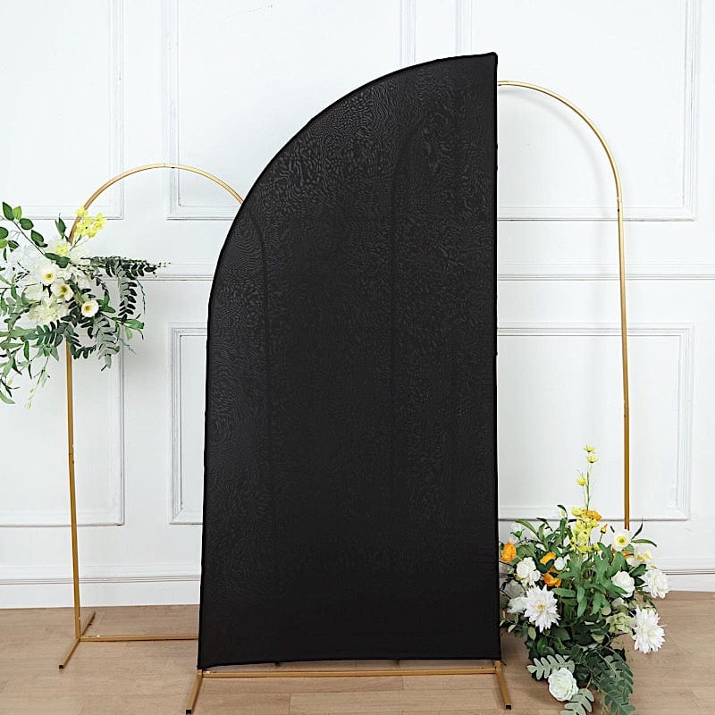 6 ft x 3 ft Matte Fitted Spandex Half Moon Wedding Arch Backdrop Stand Cover