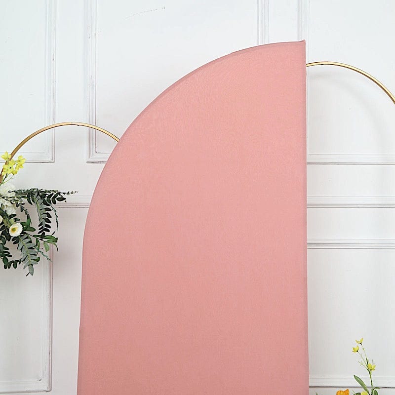 6 ft x 3 ft Matte Fitted Spandex Half Moon Wedding Arch Backdrop Stand Cover