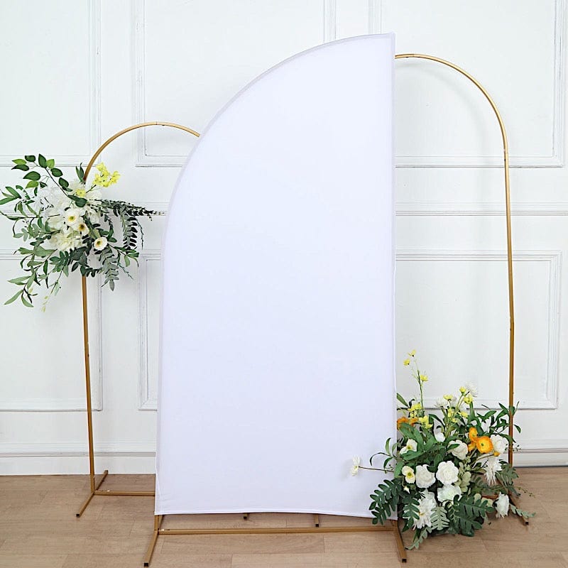 6 ft x 3 ft Matte Fitted Spandex Half Moon Wedding Arch Backdrop Stand Cover